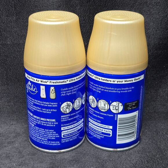 Glade Fall Night Long Limited Edition Crisp Woods Automatic Spray Refill 6.2 x2 - Picture 3 of 5